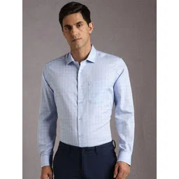 Louis Philippe Checked Long Sleeves Pure Cotton Formal Shirt-picture-19