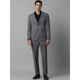 Louis Philippe Checked Slim-Fit Single-Breasted Two-Piece Formal Suit-picture-35