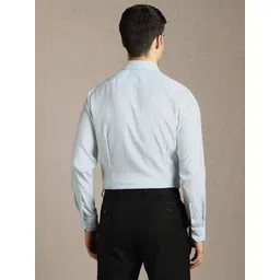 Louis Philippe Checked Spread Collar Pure Cotton Slim Fit Formal Shirt image 3