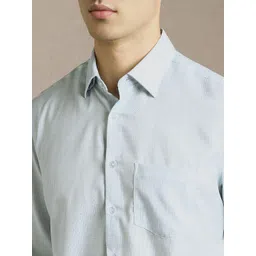 Louis Philippe Checked Spread Collar Pure Cotton Slim Fit Formal Shirt image 2