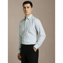 Louis Philippe Checked Spread Collar Pure Cotton Slim Fit Formal Shirt image 4
