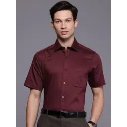 Louis Philippe Classic Fit Self Design Textured Pure Cotton Formal Shirt-picture-15