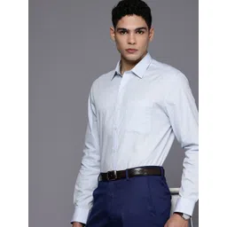 Louis Philippe Classic Fit Self Design Textured Pure Cotton Formal Shirt-picture-20