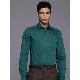 Louis Philippe Classic Fit Self Design Textured Pure Cotton Formal Shirt-picture-21