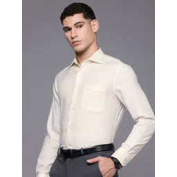 Louis Philippe Classic Fit Self Design Textured Pure Cotton Formal Shirt-picture-24