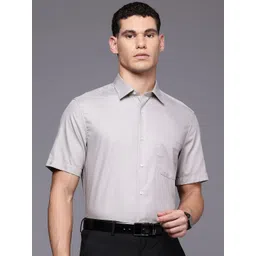 Louis Philippe Classic Fit Self Design Textured Pure Cotton Formal Shirt-picture-17