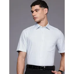 Louis Philippe Classic Fit Self Design Textured Pure Cotton Formal Shirt image 1