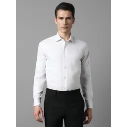Louis Philippe Classic Fit Textured Pure Cotton Formal Shirt-picture-24
