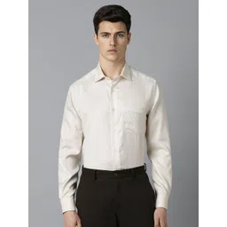 Louis Philippe Classic Fit Textured Self Design Spread Collar Pure Cotton Formal Shirt-picture-25