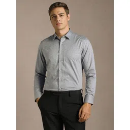 Louis Philippe Ethnic Motifs Printed Spread Collar Slim Fit Pure Cotton Shirt-picture-25