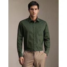 Louis Philippe Floral Printed Spread Collar Formal Pure Cotton Shirt-picture-32