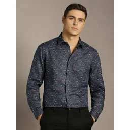 Louis Philippe Floral Printed Spread Collar Full Sleeves Formal Shirt-picture-25