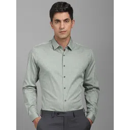 Louis Philippe Geometric Printed Spread Collar Slim Fit Cotton Shirt-picture-23