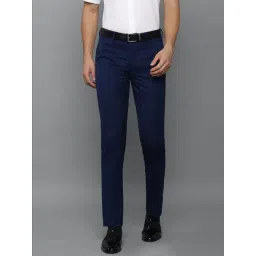 Louis Philippe Gods & Kings Navy Slim Fit Checks Trousers-picture-15