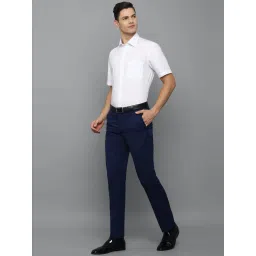 Louis Philippe Gods & Kings Navy Slim Fit Checks Trousers image 5