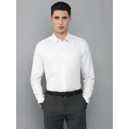 Louis Philippe Gods & Kings White Cotton Regular Fit Self Pattern Shirt-picture-33