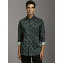 Louis Philippe Green Cotton Regular Fit Printed Shirt-picture-35