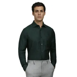 Louis Philippe Green Cotton Regular Fit Printed Shirt-picture-43