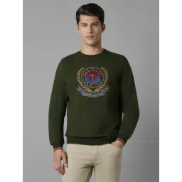 Louis Philippe Green Cotton Regular Fit Printed Sweatshirt-picture-42