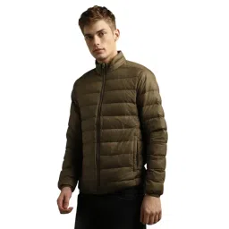 Louis Philippe Green Cotton Regular Fit Quilted Jacket image 3
