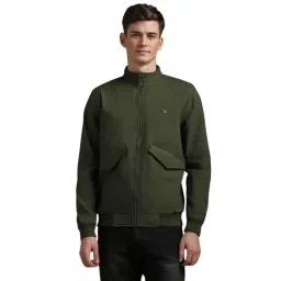 Louis Philippe Green Cotton Regular Fit Solid Jacket-picture-21