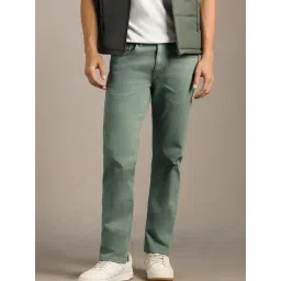 Louis Philippe Green Cotton Slim Fit Jeans-picture-44