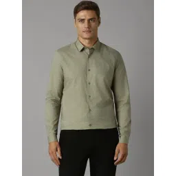 Louis Philippe Green Cotton Slim Fit Printed Shirt-picture-24