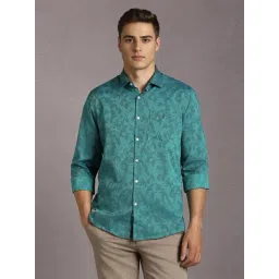 Louis Philippe Green Cotton Slim Fit Printed Shirt-picture-25