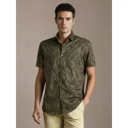 Louis Philippe Green Cotton Slim Fit Printed Shirt-picture-33