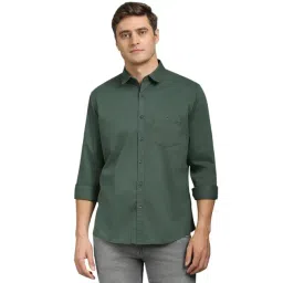 Louis Philippe Green Cotton Slim Fit Shirt-picture-40