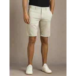 Louis Philippe Green Cotton Slim Fit Shorts-picture-27