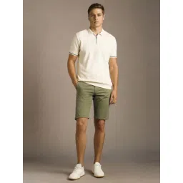 Louis Philippe Green Cotton Slim Fit Shorts image 5