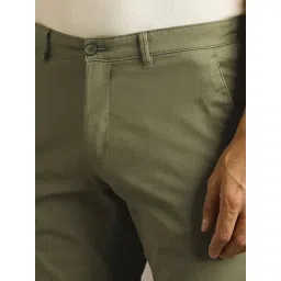 Louis Philippe Green Cotton Slim Fit Shorts image 4