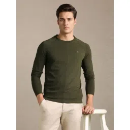 Louis Philippe Green Cotton Slim Fit T-Shirt-picture-31