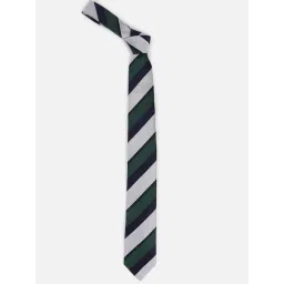 Louis Philippe Green Polyester Striped Tie image 1