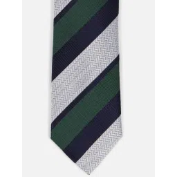 Louis Philippe Green Polyester Striped Tie image 2