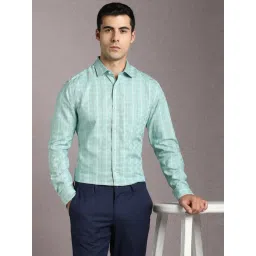 Louis Philippe Green Regular Fit Checks Formal Shirt-picture-36