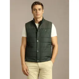 Louis Philippe Green Regular Fit Quilted Jacket-picture-26
