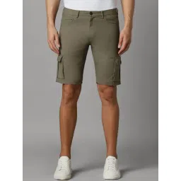 Louis Philippe Green Slim Fit Cargo Shorts-picture-39