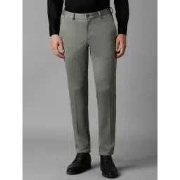 Louis Philippe Green Slim Fit Textured Trousers-picture-24