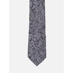 Louis Philippe Grey & Black Embroidered Tie image 3