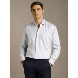 Louis Philippe Grey Cotton Regular Fit Checked Shirt-picture-11