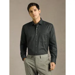 Louis Philippe Grey Cotton Regular Fit Checks Shirt-picture-47