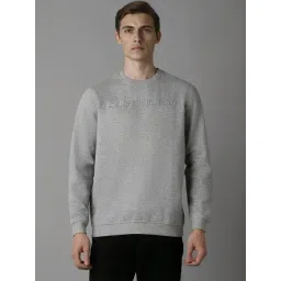 Louis Philippe Grey Cotton Regular Fit Logo Printed Sweatshirt-picture-19