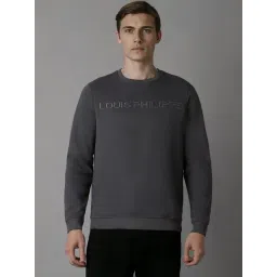 Louis Philippe Grey Cotton Regular Fit Logo Printed Sweatshirt-picture-42