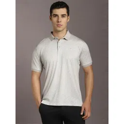 Louis Philippe Grey Cotton Regular Fit Printed Polo T-Shirt-picture-13