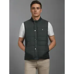 Louis Philippe Grey Cotton Regular Fit Quilted Jacket-picture-37