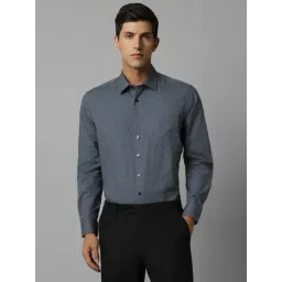 Louis Philippe Grey Cotton Slim Fit Printed Shirt-picture-13