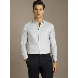 Louis Philippe Grey Cotton Slim Fit Printed Shirt-picture-30