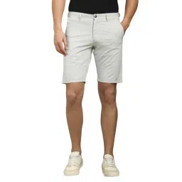 Louis Philippe Grey Cotton Slim Fit Shorts-picture-10